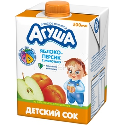 Сок Агуша 500 мл (тетрапак) Яблочно-персиковый с мякотью (с 3 лет)