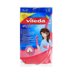 Перчатки Vileda Style внутреннее напыление 100% хлопок (размер L)