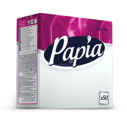Салфетки бумажные Papia 50 шт (3-х слойные) 24х24 см