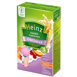Каша Heinz Лакомая кашка молочная 200 гр Пшеничная с абрикосом персиком и вишней (с 5 мес)