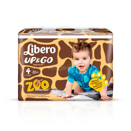 Трусики Libero Up&amp;Go Zoo Collection Size 4 (7-11кг) 32 шт