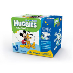 Подгузники Huggies Ultra Comfort Disney 8-14 кг (126 шт) Размер 4