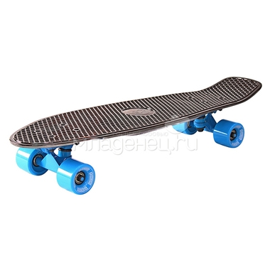 Скейтборд Y-SCOO Big Fishskateboard metallic 27" винил 68,6х19 с сумкой Black Bronzat/Blue 1