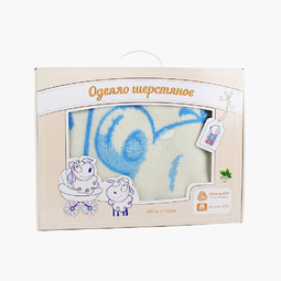 Одеяло Baby Nice шерстяное 100х140 в коробке Мишка на лужайке (голубой)