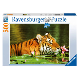 Пазл Ravensburger 500 элементов Тигр в лилиях