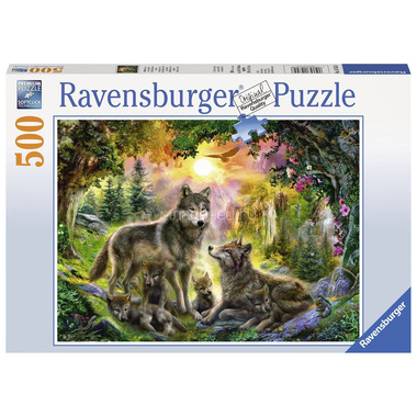 Пазл Ravensburger 500 элементов Семья волков в лесу 1